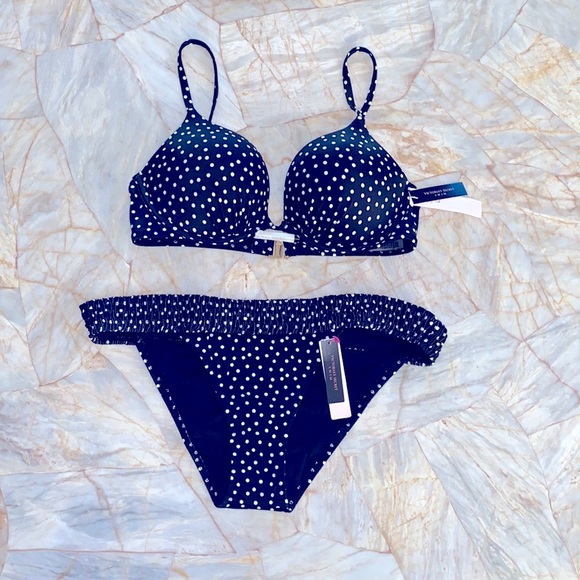 2 Pc Set New Bali Bombshell Push-Up Swim 38C Top + Bottoms XL